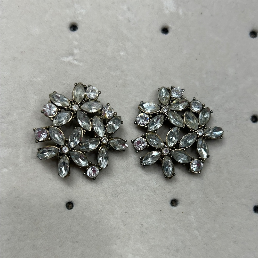 Elegant Silver Floral Earrings